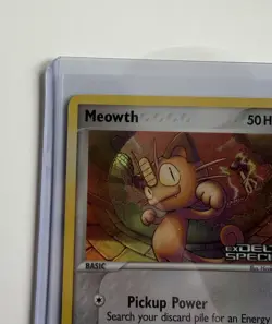 Pokemon TCG Meowth EX Delta Species Stamped 77/113 2005 Reverse Holo Card - Image 3