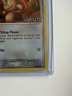 Pokemon TCG Meowth EX Delta Species Stamped 77/113 2005 Reverse Holo Card - Image 5