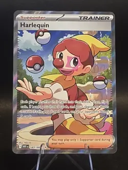Harlequin 163/086 Sv: White Flare Ultra Rare Full Art Holo Card NM Condition - Image 1