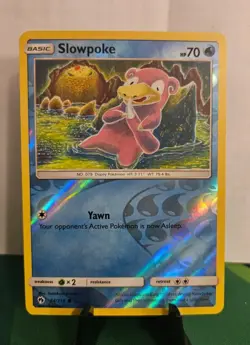 Pokemon SM Lost Thunder Slowpoke 54/214 Reverse Holo Card Tomokazu Komiya Art LP - Image 1