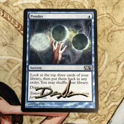 Magic the gathering 1x Ponder M12 Shadow Signed by Dan Scott EDH MTG LP 🔥✍ - Image 1