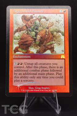 Aggravated Assault: 2002 Magic the Gathering - Onslaught Foil - Image 1