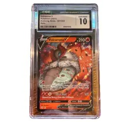 CGC 10 Gem Mint Volcarona V Pokemon Evolving Skies 021/203 Ultra Rare Holo - Image 1