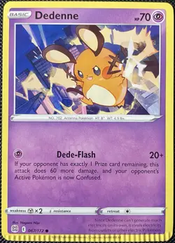Dedenne 067/172 Swsh09: Brilliant Stars Regular (Heavy Crimp Error) Pokemon Card - Image 1