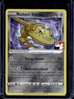 2022 Pokemon SWSH Lost Origin Radiant Steelix Play Stamp #124/196 - Image 1