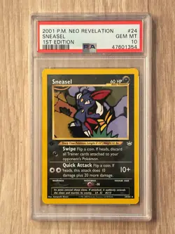 Pokemon Neo Revelation 1st Edition SNEASEL 24/64 PSA 10 GEM MINT # 47601354 - Image 1