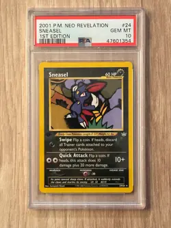 Pokemon Neo Revelation 1st Edition SNEASEL 24/64 PSA 10 GEM MINT # 47601354 - Image 3