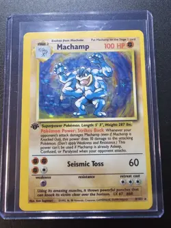 1ST EDITION Base Set Pokemon Card Mint/Near Mint 8/102 MACHAMP - Image 1