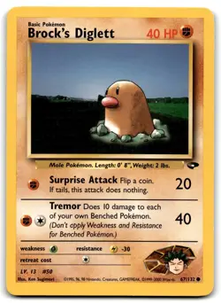 Brock's Diglett 2000 Pokemon Gym Challenge Unlimited Common #67/132 - LP/MP - Image 1