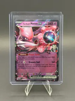 Team Rocket's Mewtwo ex Pokemon Destined Rivals 081/182 Double Rare Near Mint - Image 1