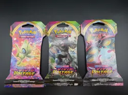 Pokemon Sword & Shield Vivid Voltage Sleeved Booster Pack Lot of 3 New Sealed - Image 1