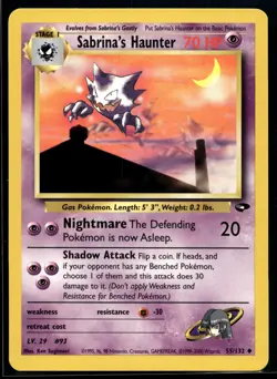 2000 Pokemon Gym Challenge 55 Sabrinas Haunter LP - Image 1