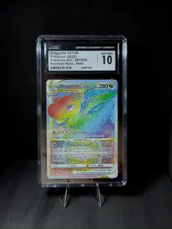 Dragonite V-Star Rainbow Rare Pokemon Go 081/078 CGC GEM MINT 10 Low POP - Image 1