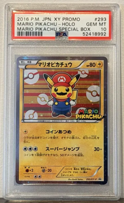 2016 POKEMON JPN XY PROMO HOLO-MARIO PIKACHU SPECIAL MARIO PIKACHU PSA 10 - Image 1