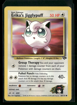 1999 Pokemon Erika's Jigglypuff 69/132 Gym Challenge Regular MP - Image 1
