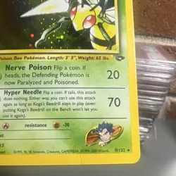 Pokemon Koga's Beedrill Rare Holo Gym Challenge Wizards 9/132 2000 English - Image 3