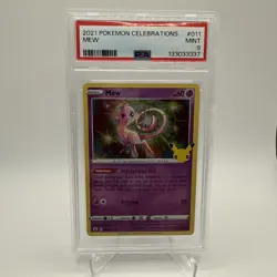 2021 POKEMON SWORD & SHIELD CELEBRATIONS #011/025 MEW HOLO PSA 9 - Image 1