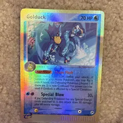 Pokemon Golduck EX Sandstorm 17/100 2003 Stage 1 HP70 Rare Holo Chaos Flash - Image 1