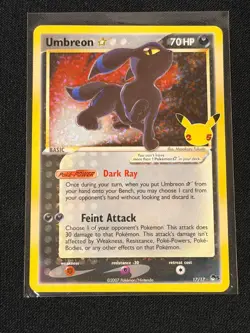 Pokemon TCG Umbreon Star 17/17 Celebrations: Classic Collection NM - Image 1