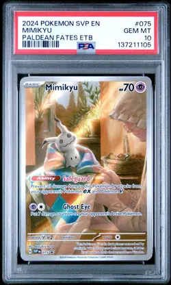 2024 POKEMON SVP EN-SV BLACK STAR PROMO #075 MIMIKYU PSA 10 - Image 1