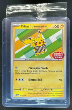 2024 Pokemon Pikachu Berkemeja Batik Indonesia Journey Promo Sealed #101/SV-P - Image 1