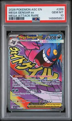 2026 POKEMON ASC EN-ASCENDED HEROES #269 MEGA GENGAR EX MEGA ATTACK RARE PSA 10 - Image 1