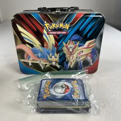 Pokemon Collectors Metal Lunch Box Tin Zacian Zamazenta Sword Shield + Surprise! - Image 1