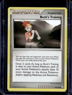 2008 Pokemon Legends Awakened Buck's Training Prerelease Stamp #130/146 - Image 1
