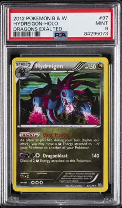 2012 POKEMON B&W DRAGONS EXALTED #97 HYDREIGON-HOLO PSA 9 - Image 1