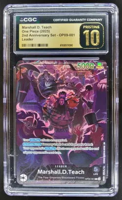 2025 ONE PIECE CCG MARSHALL D. TEACH LEADER OP09-081 CGC 10 PRISTINE A PT - Image 1