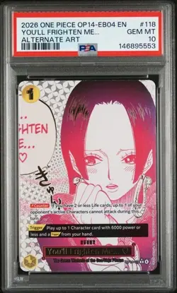 One Piece OP14-118 You’ll Frighten Me Alternate Art PSA 10 Boa Hancock 2026 GEM - Image 1