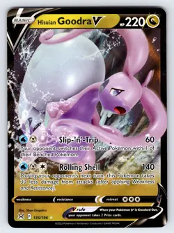 Hisuian Goodra V 135/196 2022 Lost Origin Pokemon Card TCG Full Art Holo - Nm - Image 1