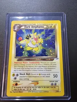 Pokemon Neo Destiny Dark Ampharos Holo Card 1/105 2000 Unlimited Rare - Image 1