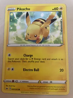 Pikachu 065/202 Sword & Shield Common Pokemon Card 2020 LP-NM - Image 1