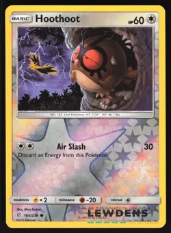 Hoothoot - 165/236 - Reverse Holo Common - Unified Minds - Pokemon Card - Image 1