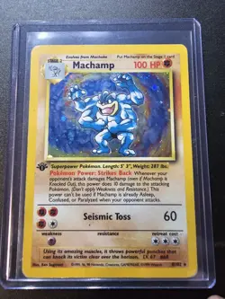 Machamp 1st Edition Base 8/102 Holo ERROR Additional Ink Pokemon Card psa - Image 1