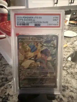 Pokemon TCG Hop's Zacian EX Card 186/159 Journey Together Sir English PSA 9 - Image 1
