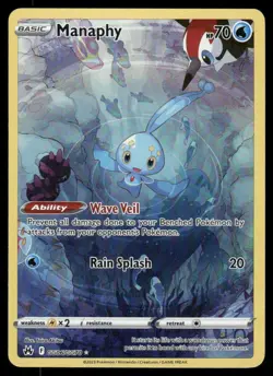 Pokemon Cards Manaphy GG06/GG70 Crown Zenith Galarian Gallery Holo NM - Image 1