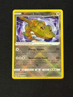 Pokemon TCG Radiant Steelix 124/196 Radiant Rare Lost Origin NM - Image 1