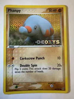 Pokemon TCG Phanpy EX Deoxys Reverse Holo Common 69/107 2005 50 HP Yuka Morii - Image 1