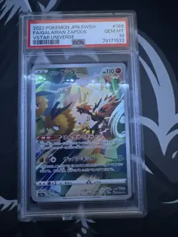Pokemon PSA 10 Galarian Zapdos #188 Full Art Vstar Universe 2022 Japanese - Image 1