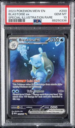 2023 POKEMON MEW EN-151 SPECIAL ILLUSTRATION RARE #200 BLASTOISE EX PSA 10 - Image 1