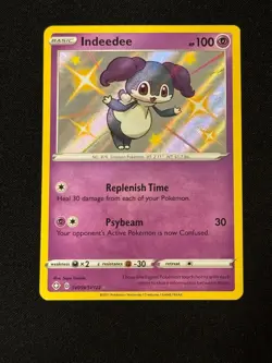 Pokemon TCG Indeedee SV059/SV122 Rare Shiny Shining Fates Shiny Vault NM - Image 1
