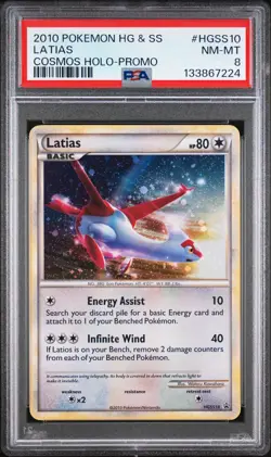2010 Pokemon HGSS Promo #HGSS10 Latias Cosmos Holo PSA 8 NM-MT - Image 1