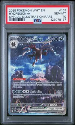 2025 Pokemon White Flare Hydreigon ex #169 SIR PSA 10 - Image 1