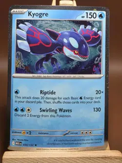 LP Pokemon TCG: Kyogre - Cosmos Rare Holo - ME01: Mega Evolution 034/132 - Image 1