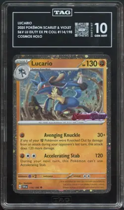 Lucario Scarlet & Violet Stamp PSA 10 Pokemon Lucario/Tyranitar Collection #114 - Image 1