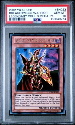 2012 YU-GI-OH! LEGEND COLL 3 MEGA-PACK #EN023 BREAKER THE MAGICAL WARRIOR PSA 10 - Image 1
