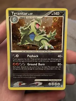 Pokemon TCG Tyranitar Holo Rare Card Mysterious Treasures 17/123 NM - Image 1