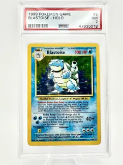 Pokemon Blastoise Base Set 2/102 PSA 7 Holo Rare English Card - Image 1
